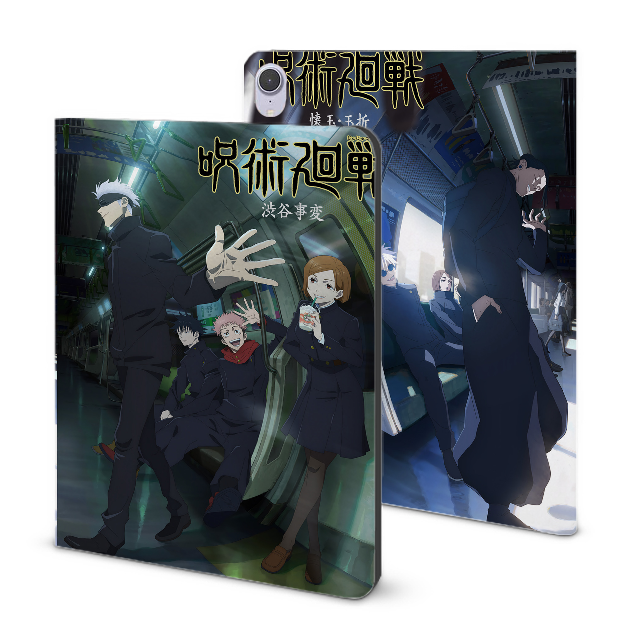 （画像用） 呪術廻戦 Jujutsu Kaisen IPad ケース ブック型 PUレザー TPU 耐衝撃 軽量 薄型 ペン収納なし 全面保護 IPad 各モデル対応